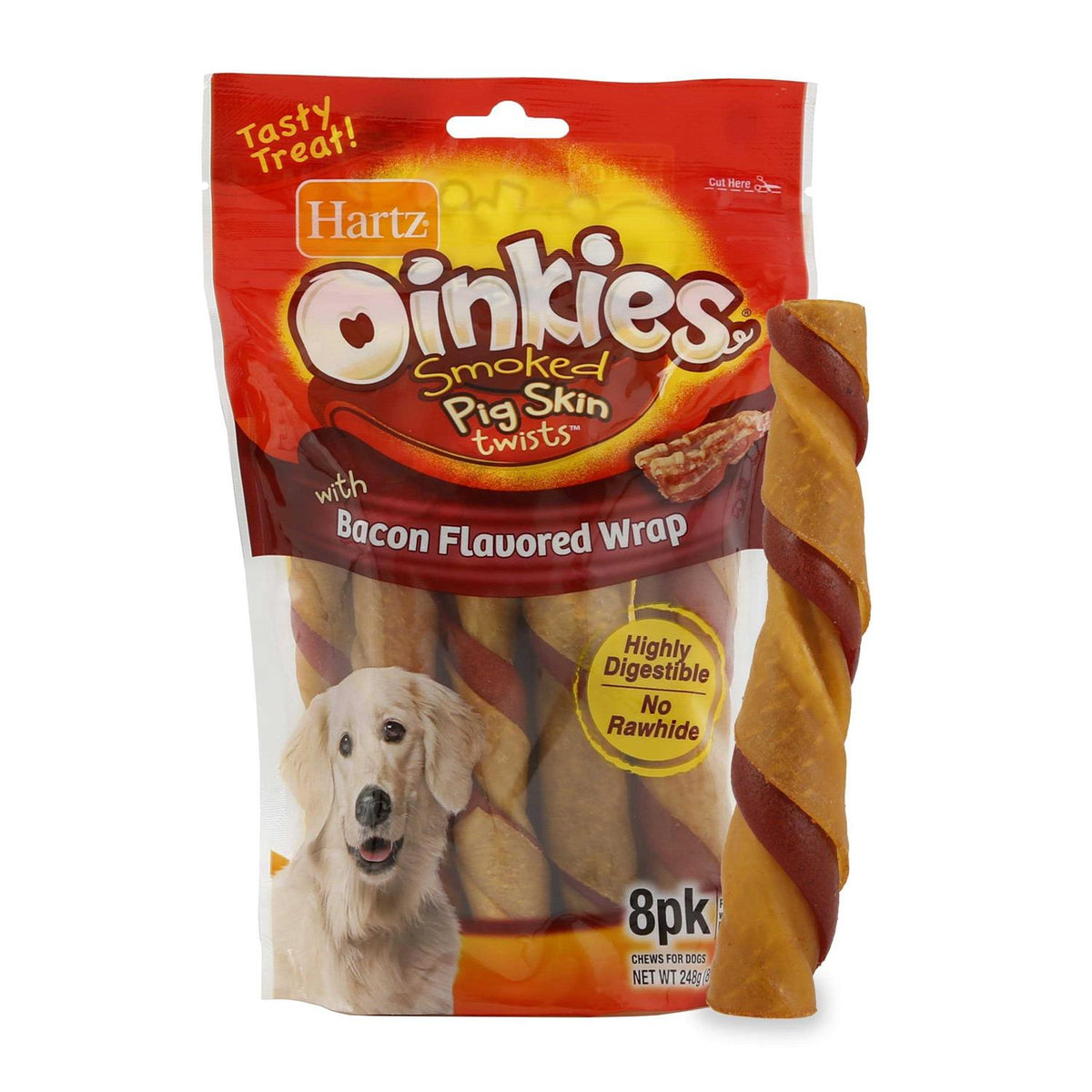 Bacon Wrap Twists Pig Skin Dog Treats L51532