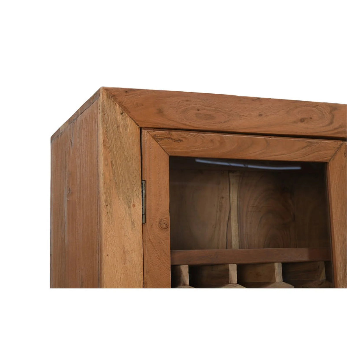 Tall Natural Finish Mango Solid Wood Wine Cabinet C121