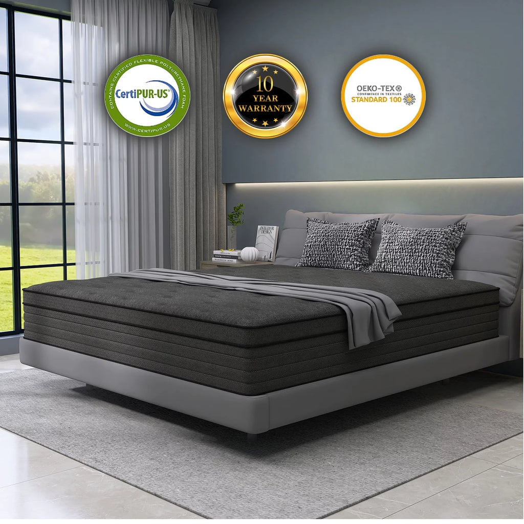 Queen Gel Memory Foam Spring Hybrid Mattress T45244