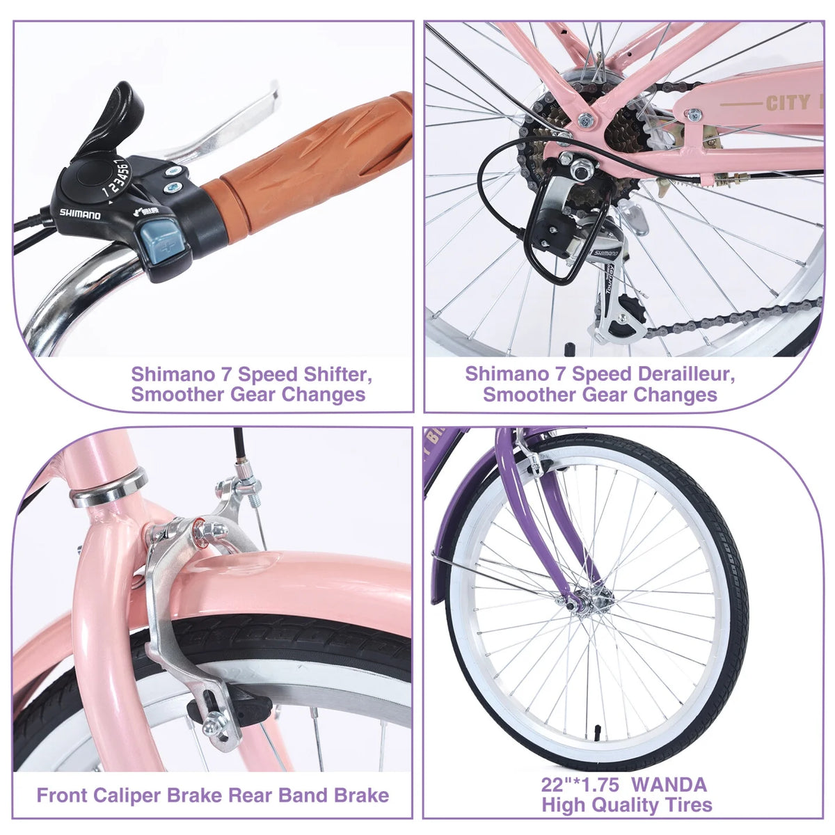 22 Inch 7 Speed Aluminium Alloy Girls Bike L2142