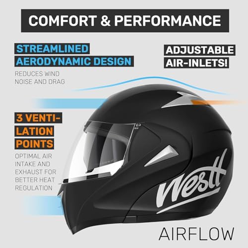 Modular Motorcycle Helmet with Dual Visor Full Face Flip Up A682