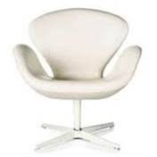White Leather Swan Chair Q57710