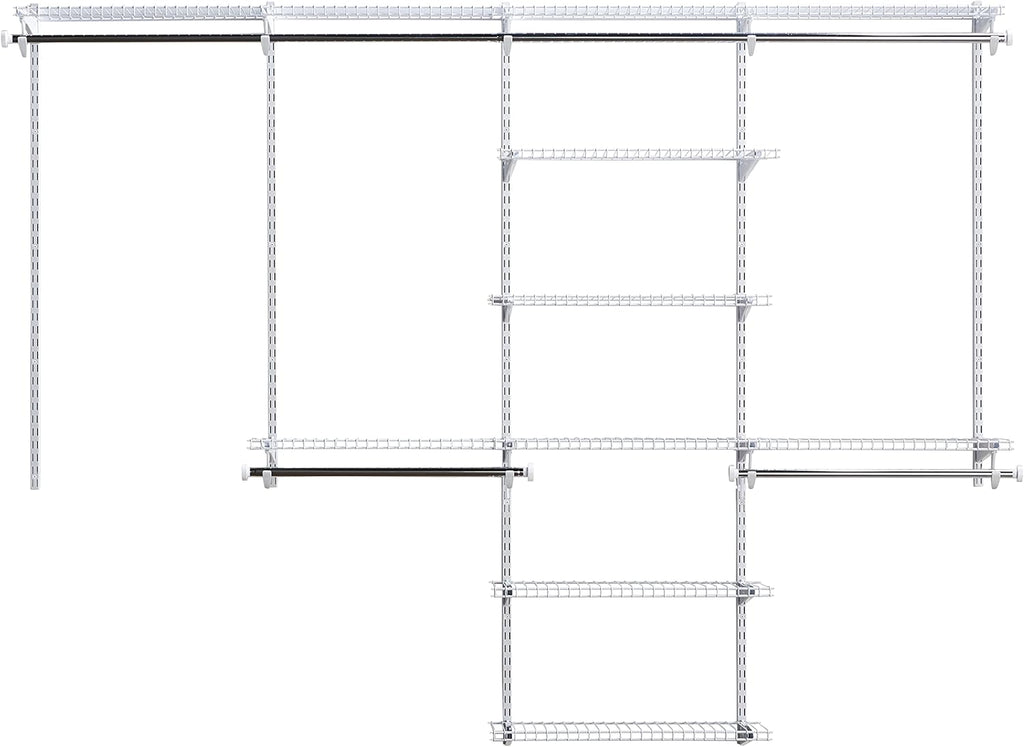 Titanium Wire Shelving Kit with Expandable Shelving and Telescoping Rods S883331