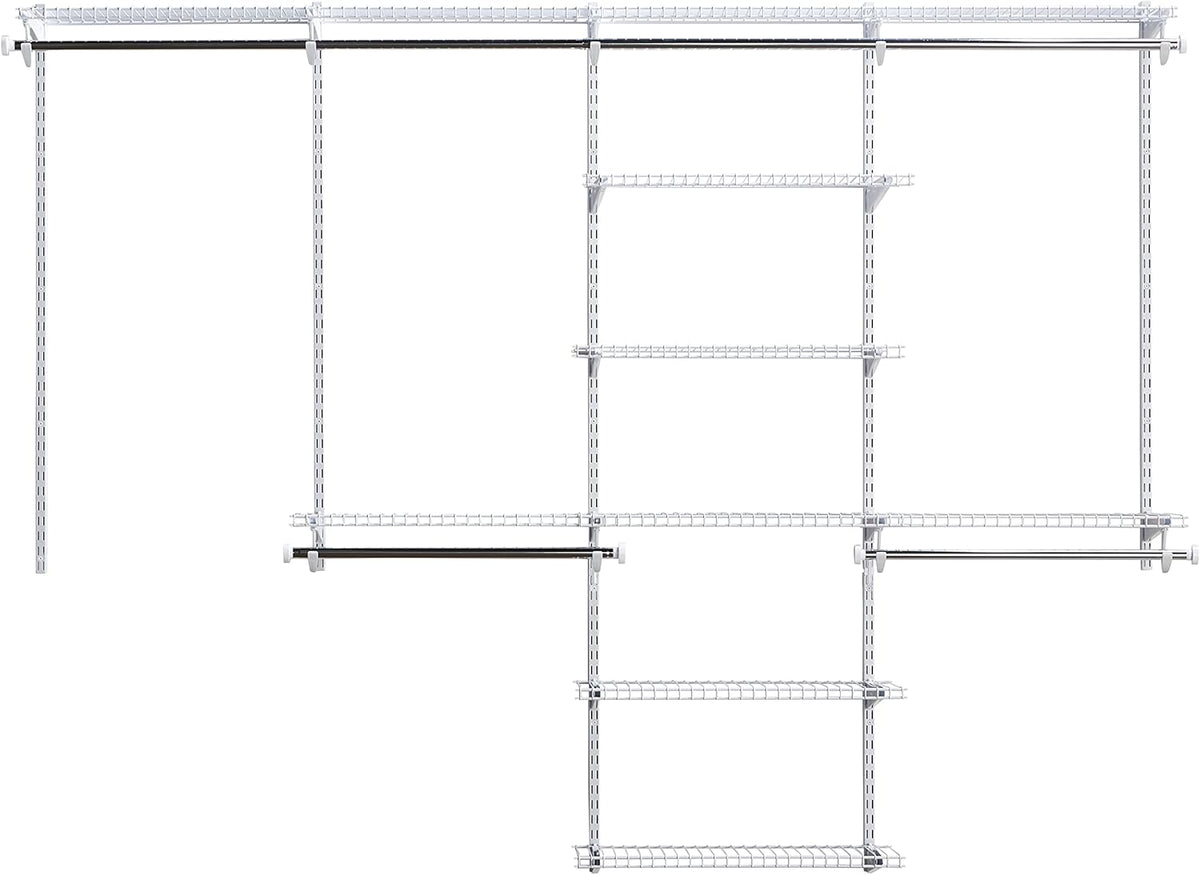 Titanium Wire Shelving Kit with Expandable Shelving and Telescoping Rods S883331