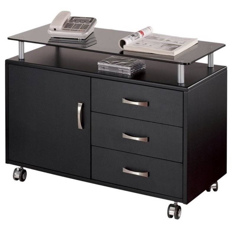 3 Drawer Wood Storage Cabinet in Graphite D7402