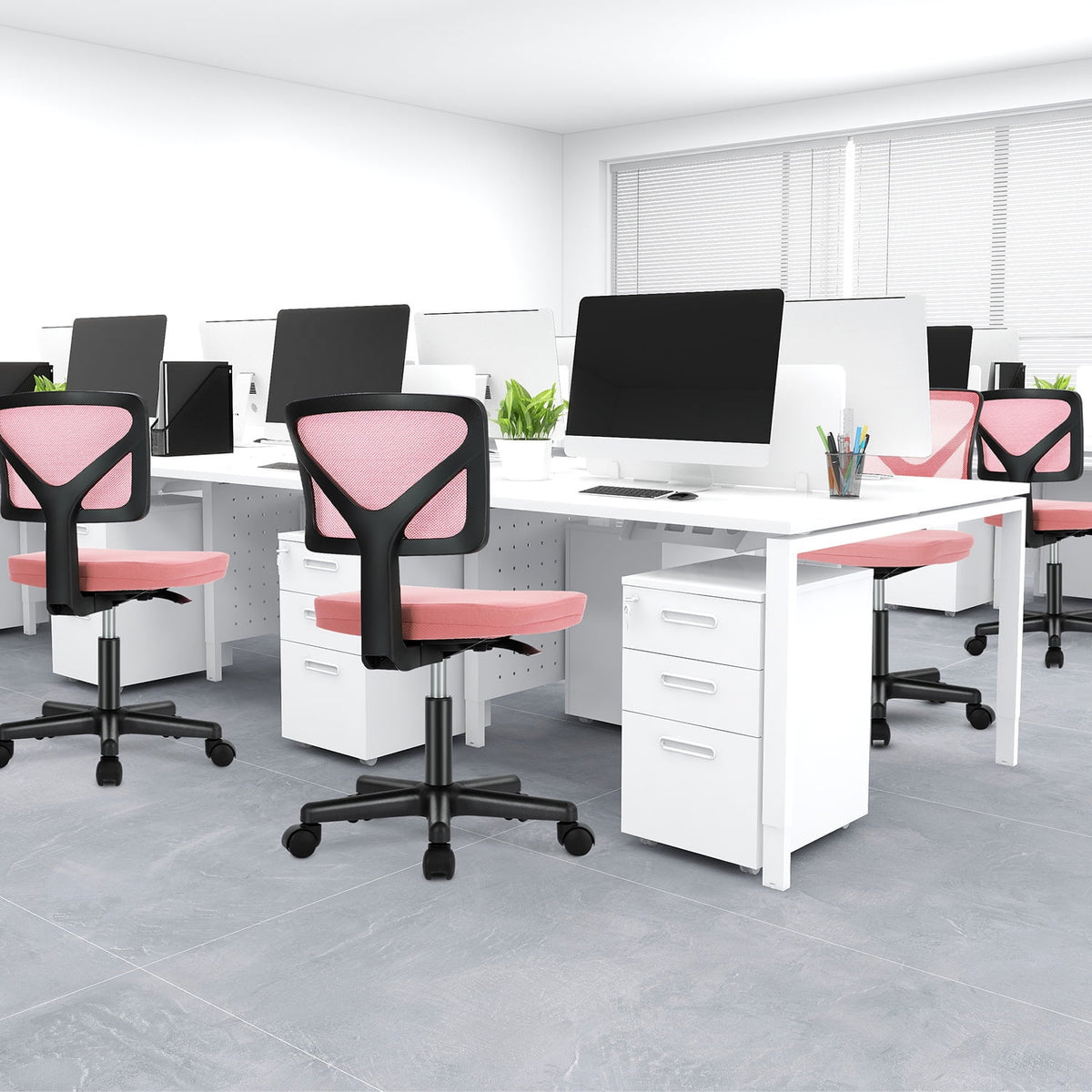 Armless Desk Chair with Lumbar Support V863282