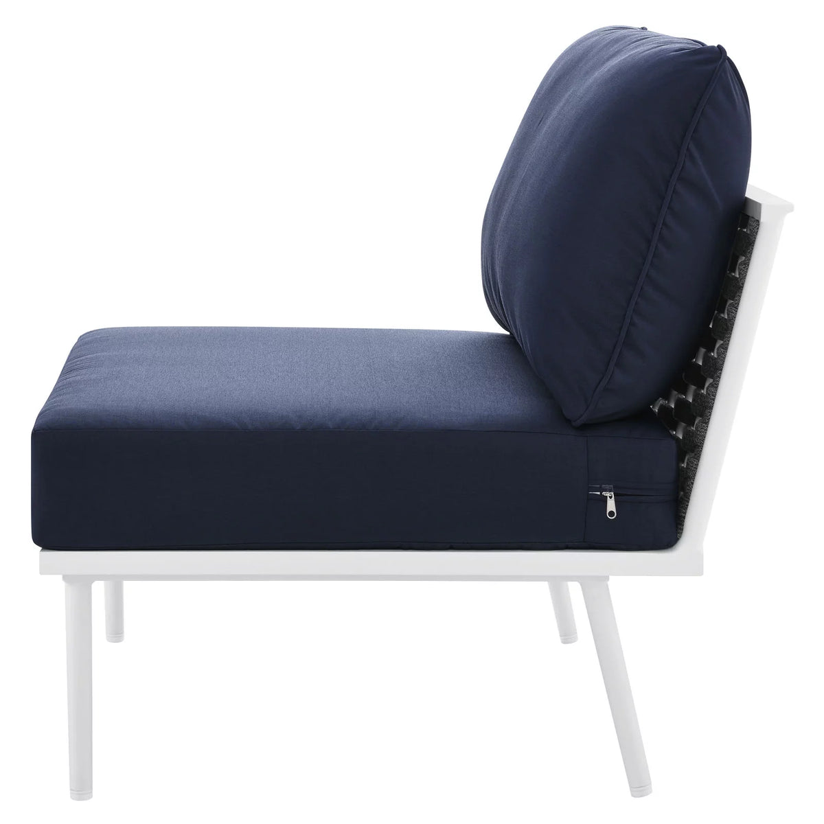 Navy White Aluminum Fabric Lounge Chair L787390