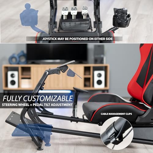 Racing Simulator Cockpit with Wheel Stand and Gear Mount K9104
