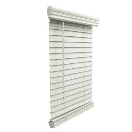 White Cordless Faux Wood Blinds K9567