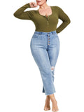 Plus Ribbed Scoop Neck Bodysuit U530