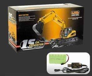 Die-Cast 15 Channel Remote Control Excavator Tractor Toy with Lights J897669