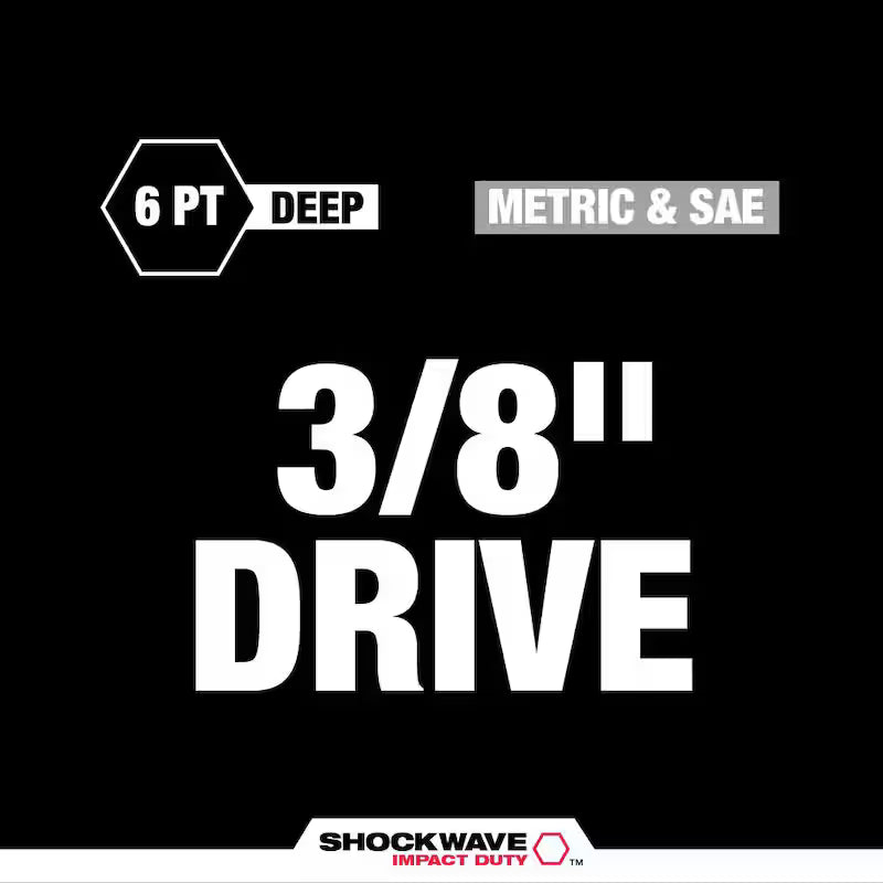 3/8 in. Drive SAE and Metric 6 Point Impact Socket Set (86-Piece) M225650