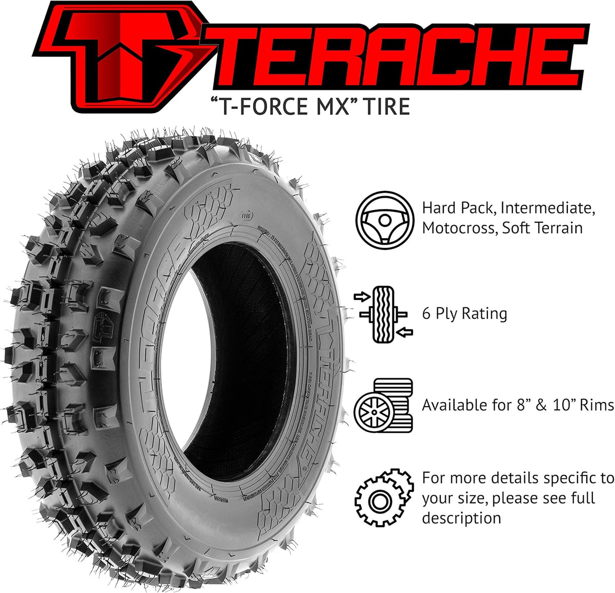 20x6-10 Tubeless 6 PR ATV UTV Tires [Set of 4] B8798