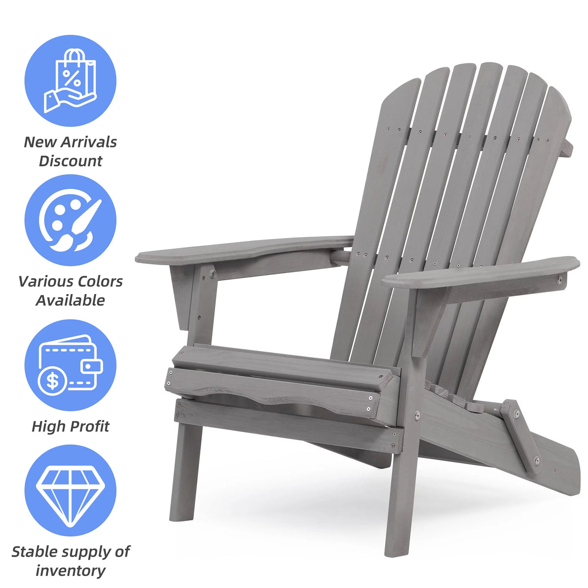 Folding Weather Resistant Adirondack Chair D596
