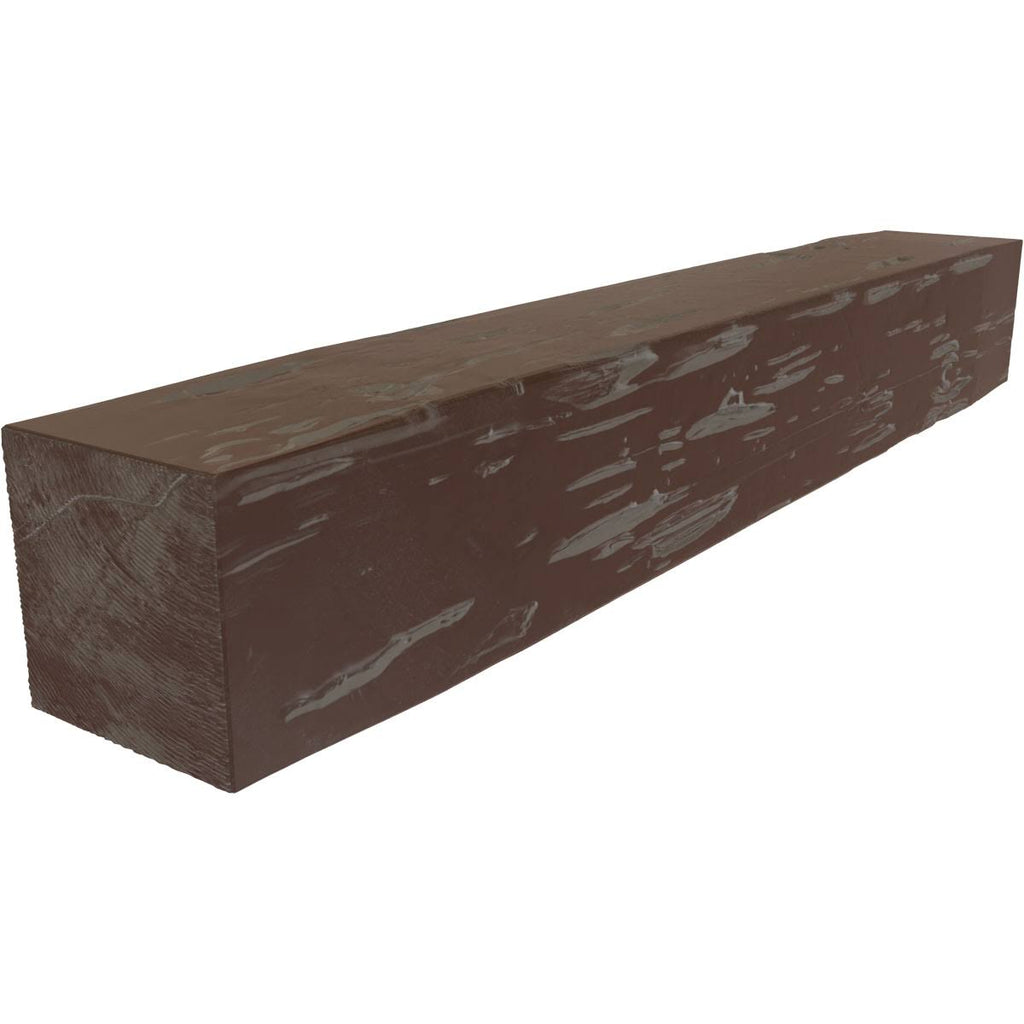 Pecky Cypress Faux Wood Fireplace Mantel, Aged Pecan Q1213