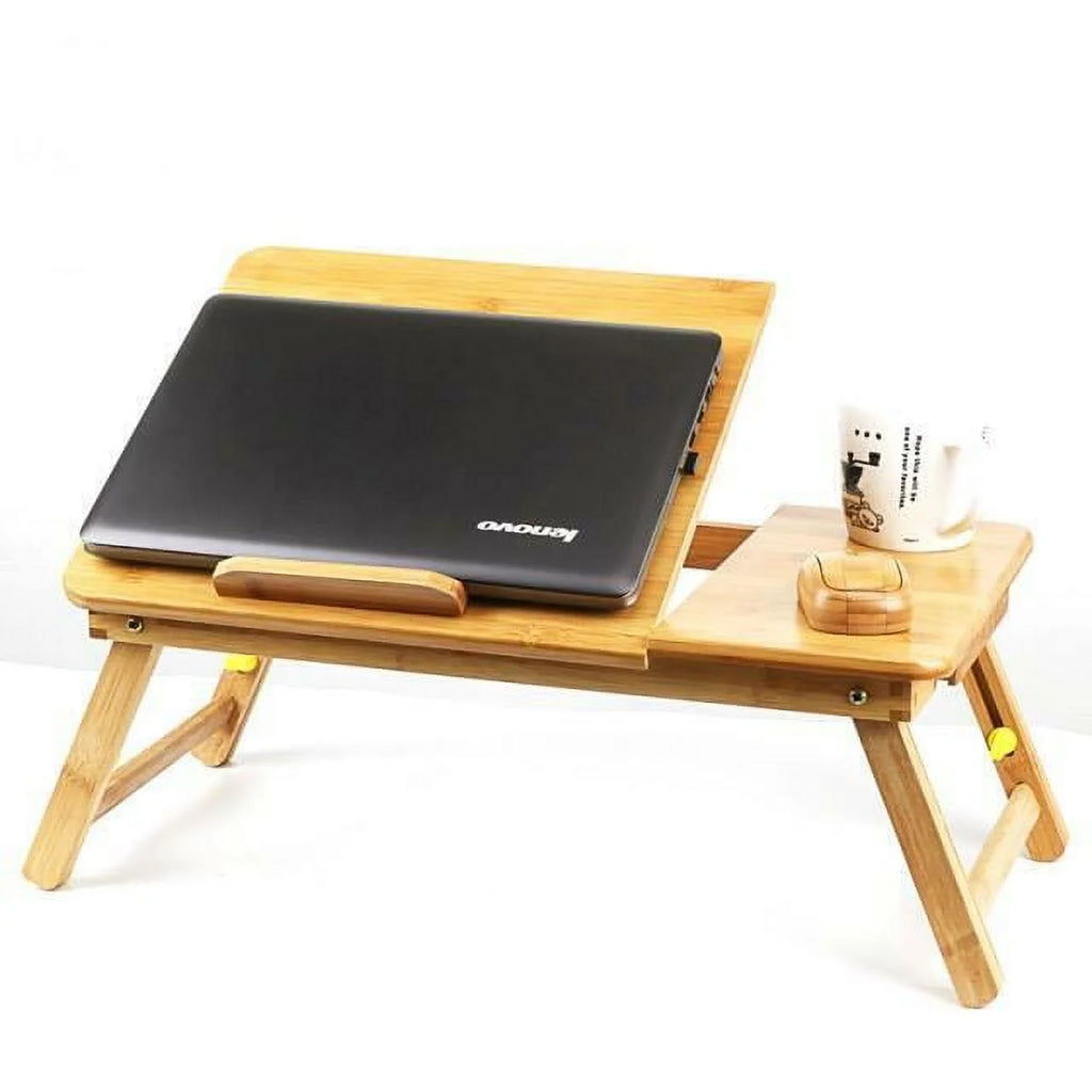 22" Bamboo Folding Laptop Stand with Drawer N137