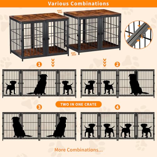 Large Wooden Dog Crate Furniture with Removable Divider O540