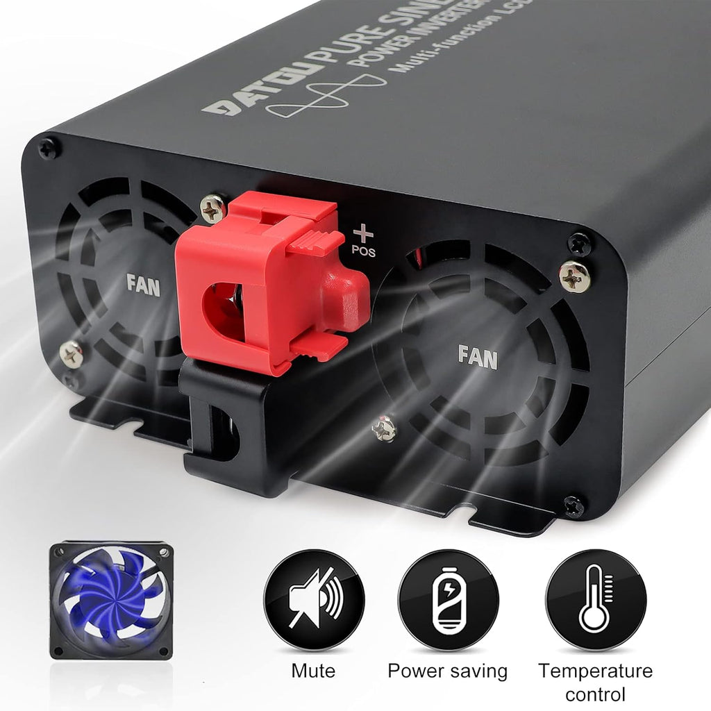 1500W Peak 3000W DC 12V to AC 110V 120V Power Inverter with 2 AC Outlets LCD Display E951645