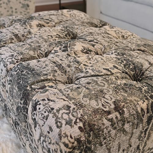 Turkish Charcoal Fabric Oversized Ottoman Z64731