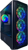 Mid Tower Gaming Case with Tempered Glass Panel, 4 RGB Fans, White P55673