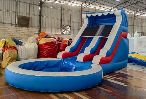 20FT Inflatable Water Slide with Climbing Ladder and Splash Pool E8977