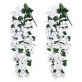 2 PCS Artificial Hanging Bougainvillea Flowers, UV Resistance Fabric Vine (Hotpink) X77655