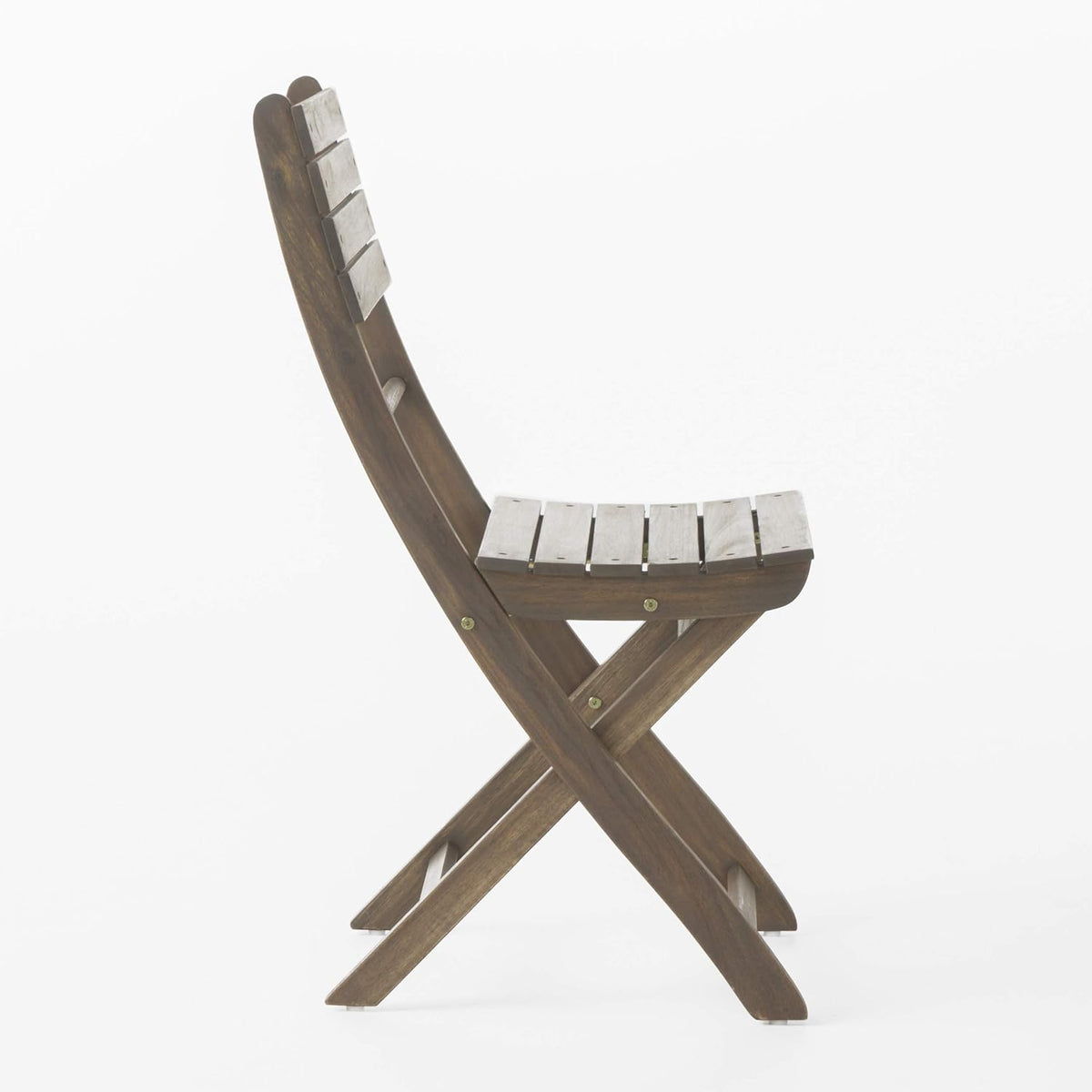 Acacia Wood Foldable Dining Chairs, 4-Pcs Set, Grey Finish O62688