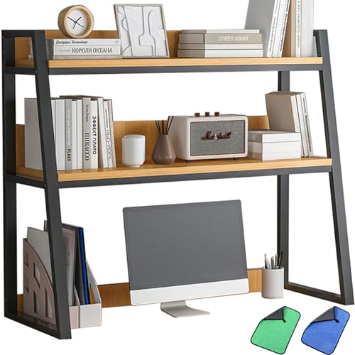 3-Tier Metal Wood Desk Bookshelf Y58301