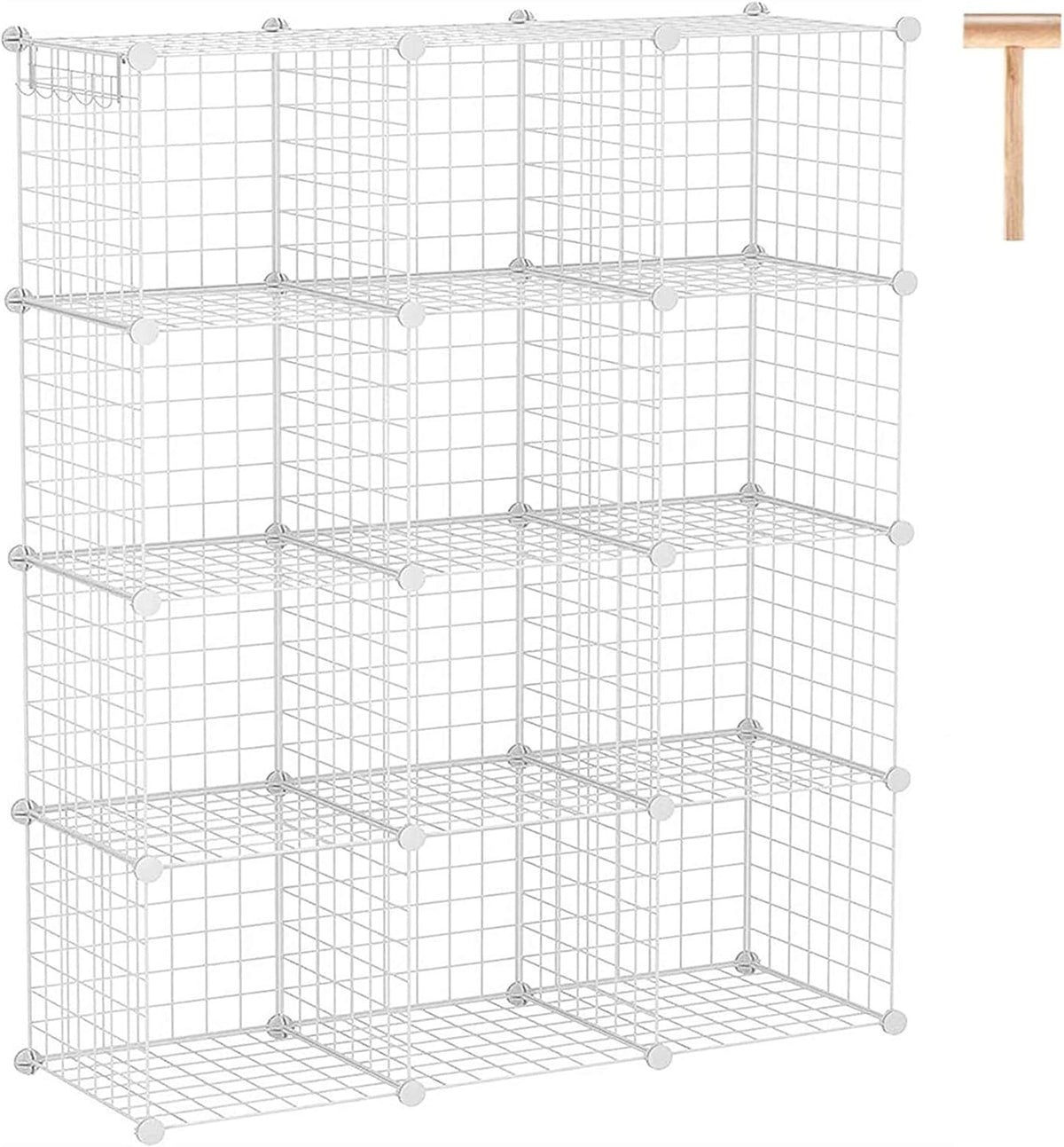 12-Cube White Wire Cube Storage Organizer X1066