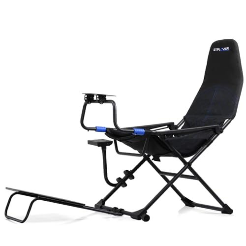 Black Foldable Adjustable Sim Racing Cockpit V43249