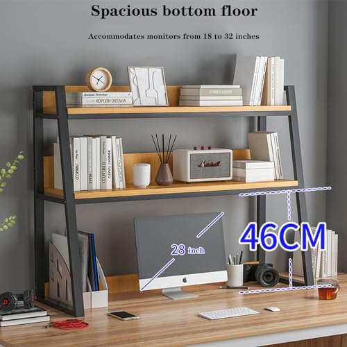 3-Tier Metal Wood Desk Bookshelf Y58301