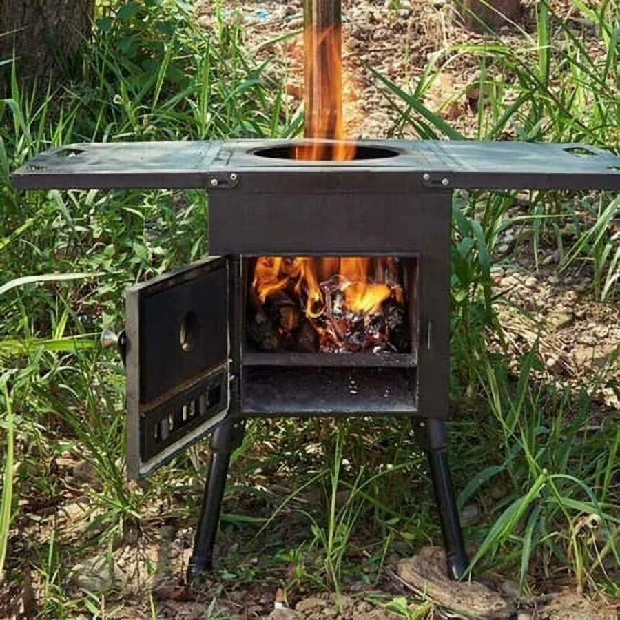 Portable Wood Burning Camping Stove with Chimney Pipe S190