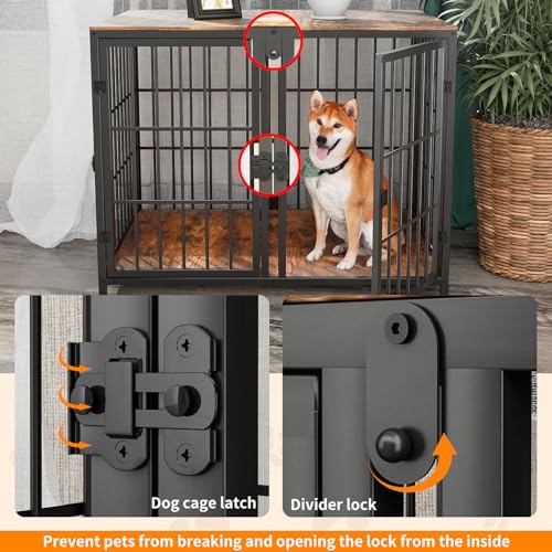 Large Wooden Dog Crate Furniture with Removable Divider O540