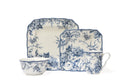 16-piece Porcelain Dinnerware Set, Blue Toile B612989