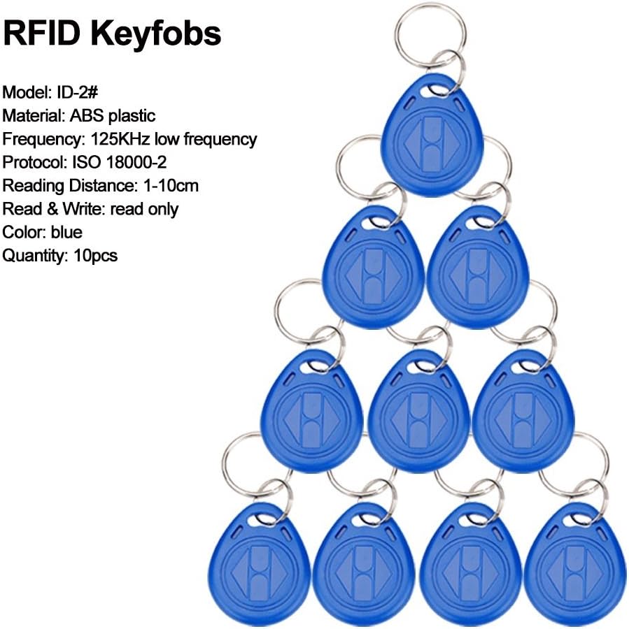 RFID Access Control Keypad 125KHz with DC12V Electric Lock, 3A Power Supply, Exit Button, 10pcs ID Key Cards U866464