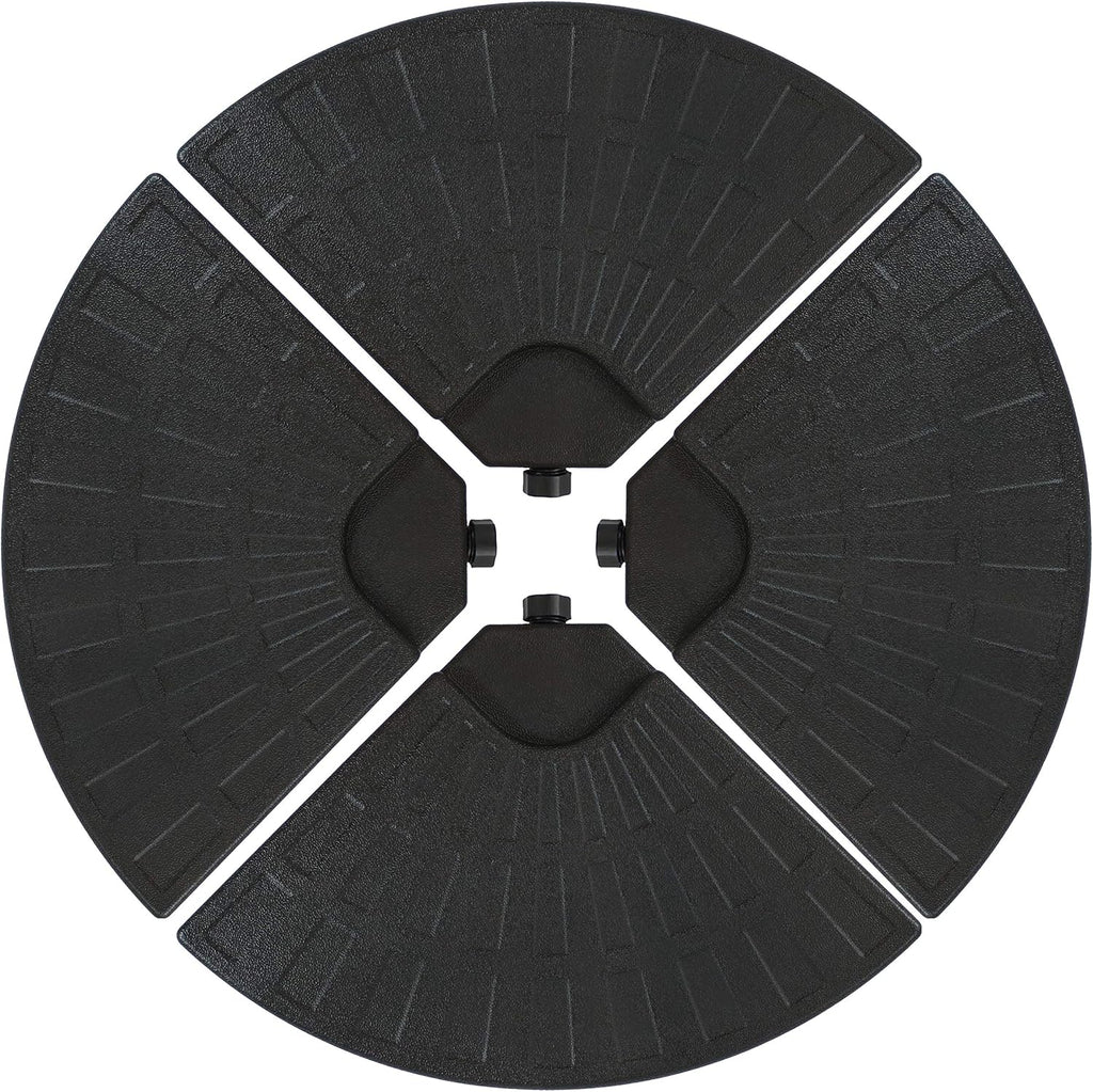 4-Piece Heavy-Duty Cantilever Offset Patio Umbrella Base Plates Black T985564