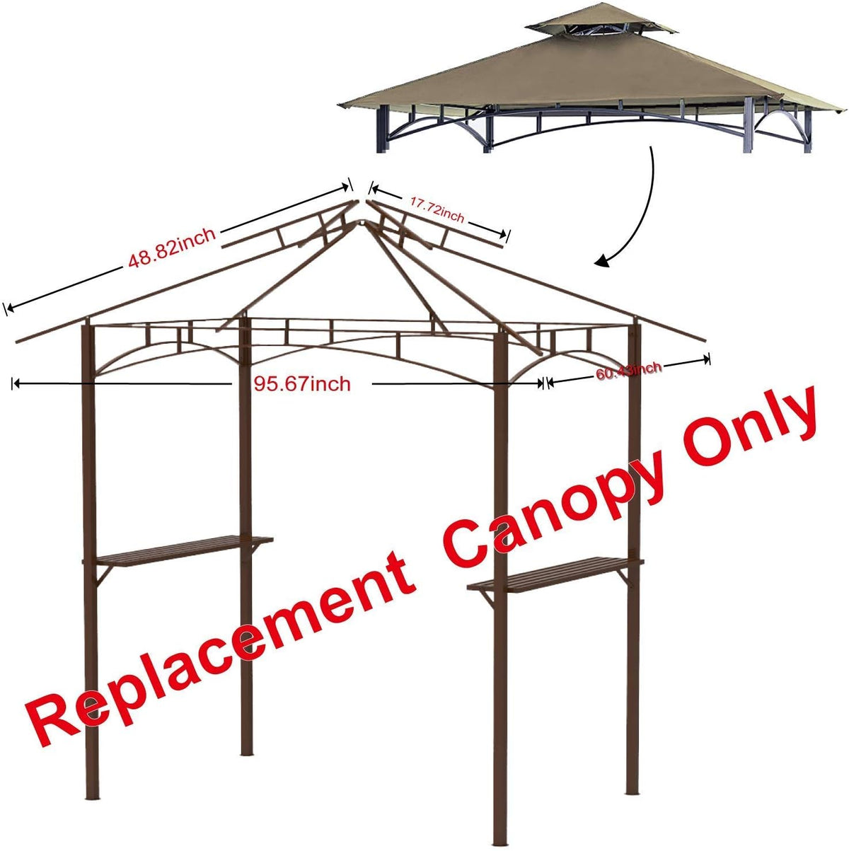 Pack of 2 Replacement Roof for Grill Gazebo R47800