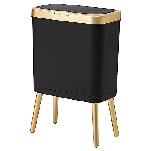 Black Plastic Trash Can with Lid, 4 Gallon E903405