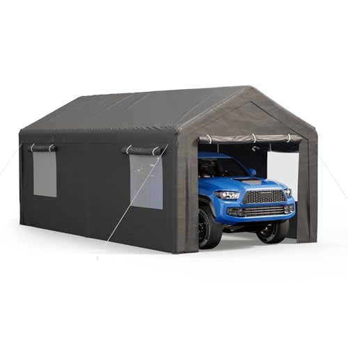 Grey 10x20 ft Heavy Duty Carport with Removable Sidewalls K243