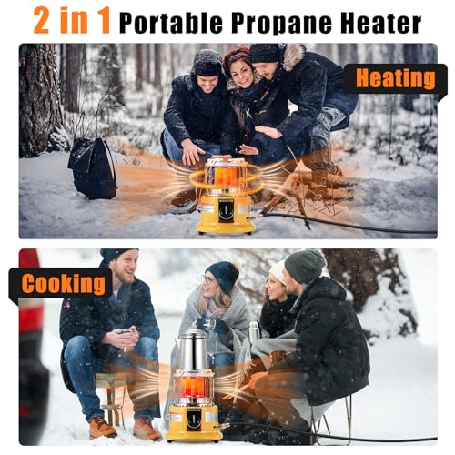 2 in 1 Propane Heater & Stove, 13000 BTU Portable Propane Heater with Handle C118