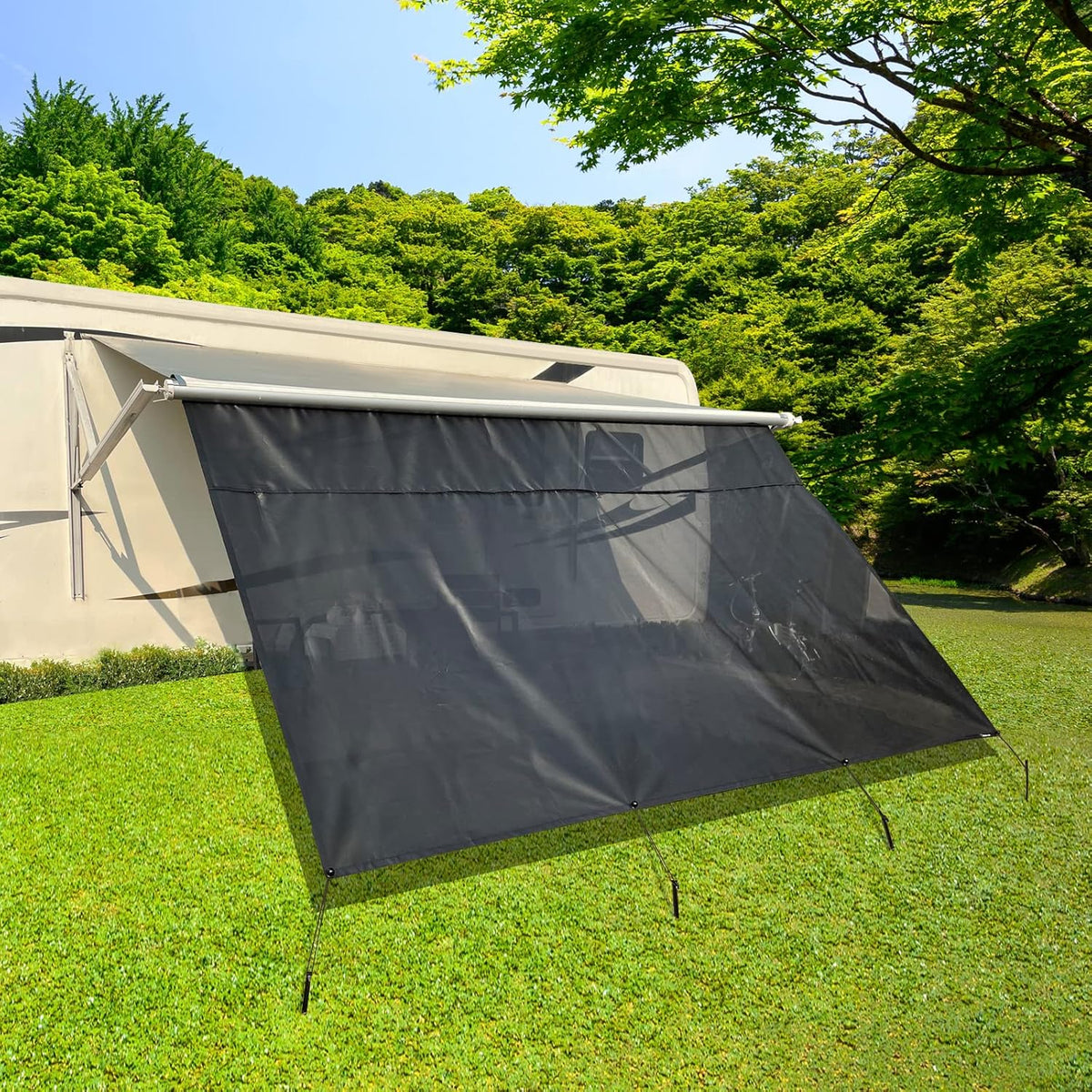RV Awning Shade Screen with Zipper 9'X15'3'' X628