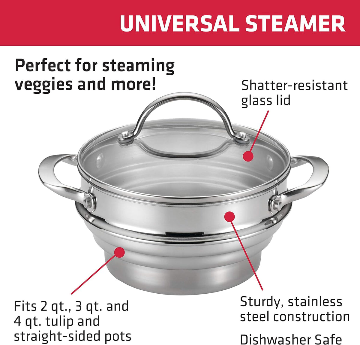 Stainless Steel Covered Steamer Insert W9786