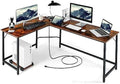 L-Shaped Desk with CPU Stand 66 Inch Wooden Metal Frame Black G644411