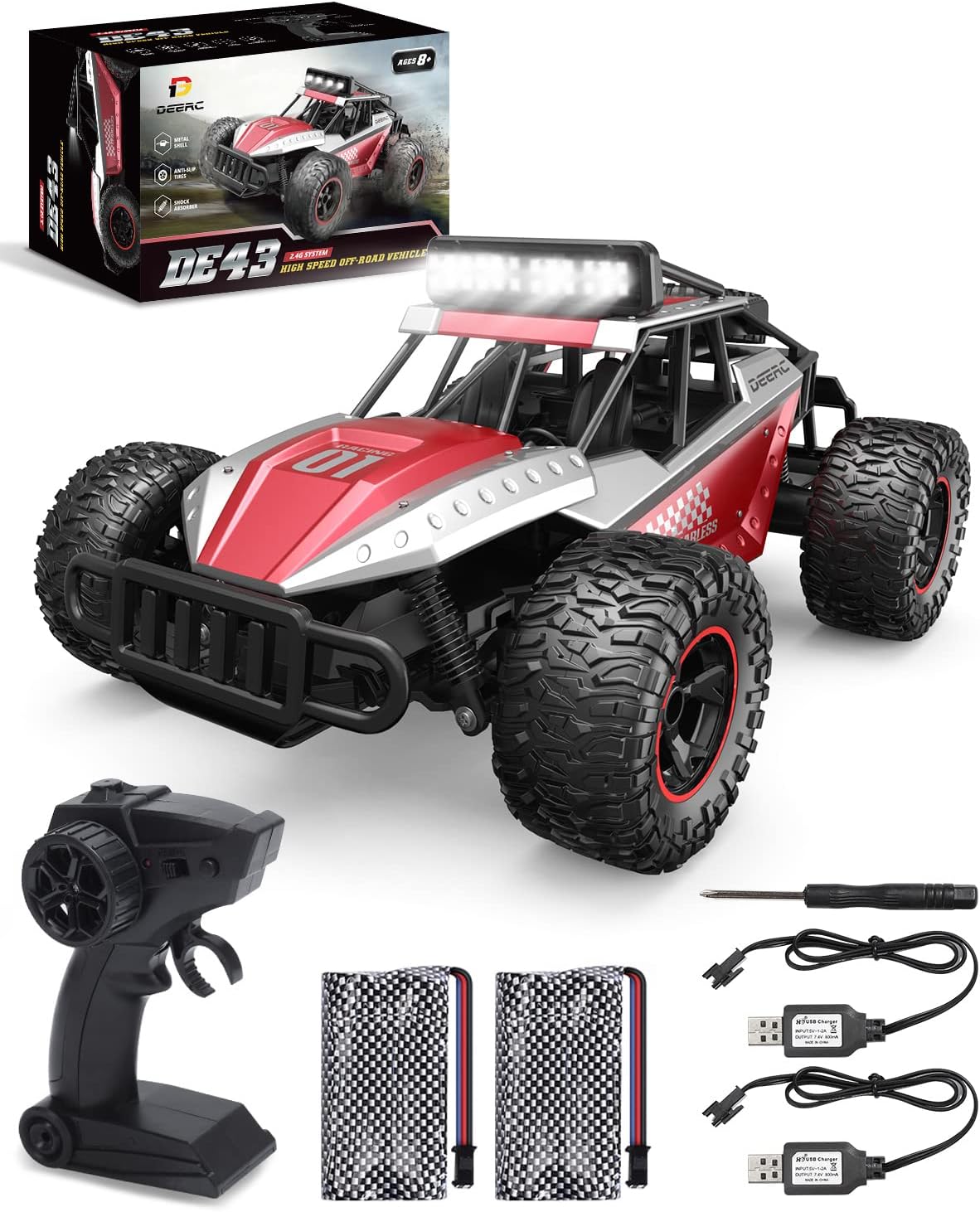 1:14 Scale 2WD Remote Control Off Road RC Car with Two Rechargeable Batteries J637684
