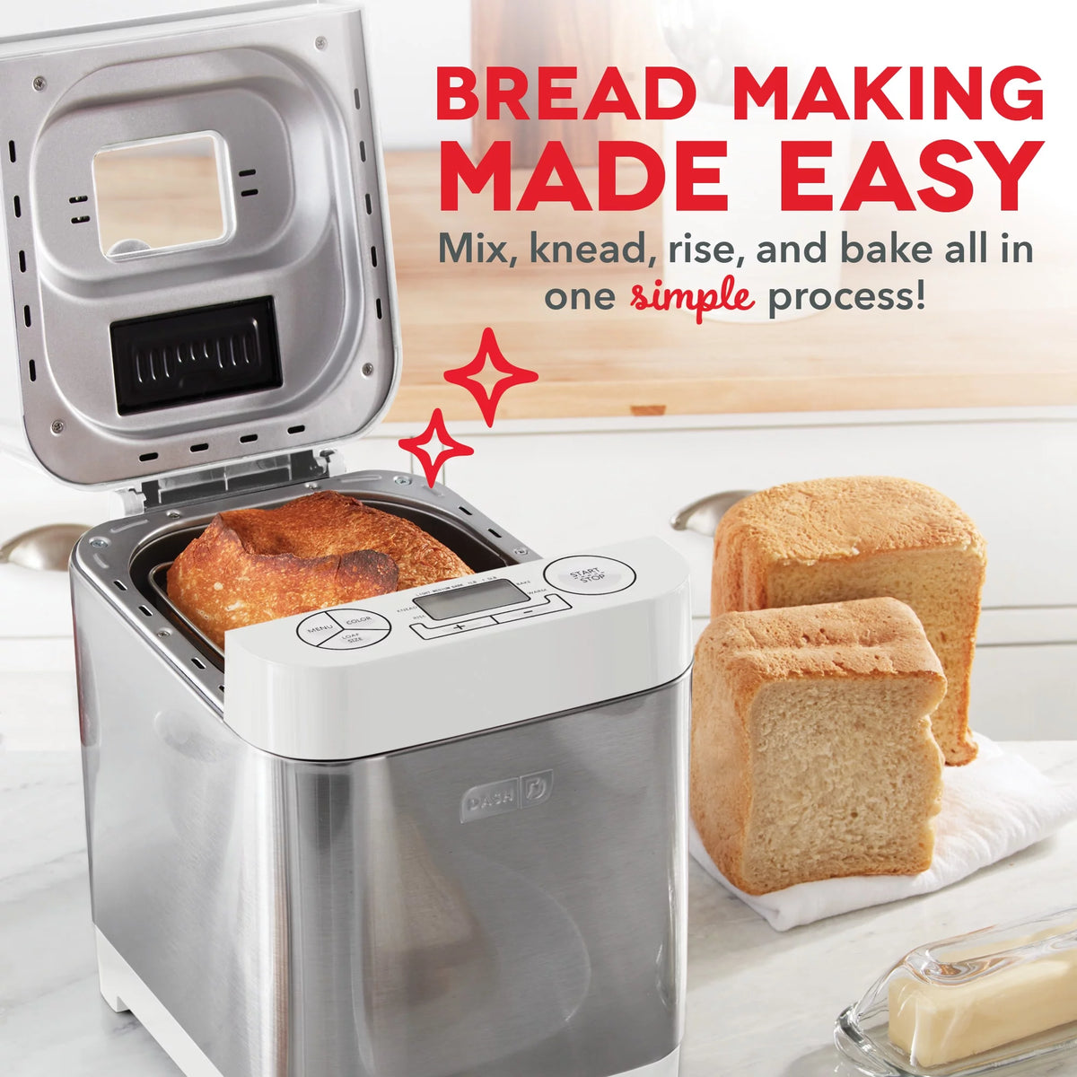 Stainless Steel Bread Maker 1.5lb Loaf Programmable 12 Settings X163