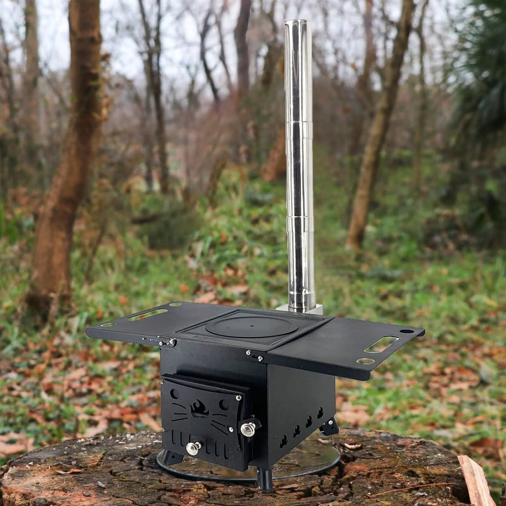 Portable Wood Burning Camping Stove with Chimney Pipe S190