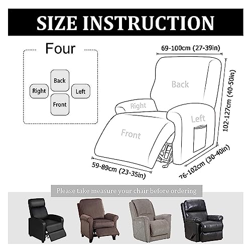 Coffee Recliner Slipcover with Side Pocket V82061