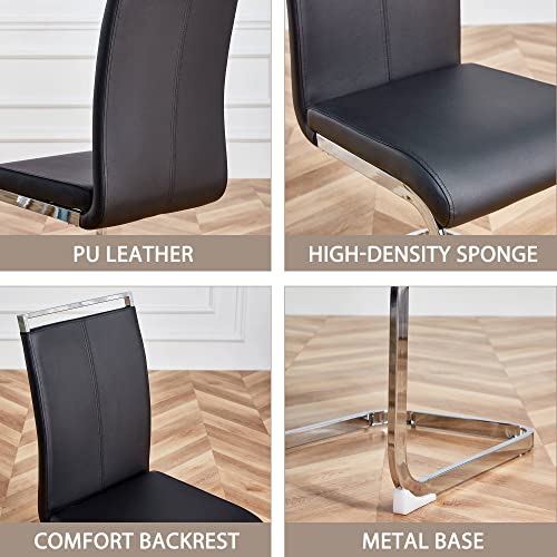 63" Faux Marble Dining Table Set with 6 PU Leather Upholstered Dining Chairs, 7 Piece L286090