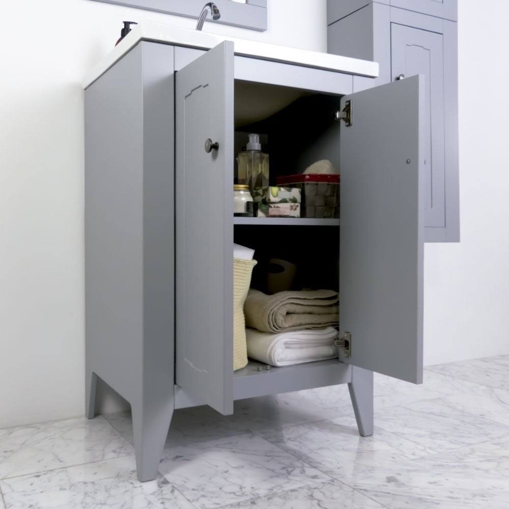 32x22 Grey Bathroom Vanity Cabinet Set with Ceramic Counter Top W144143