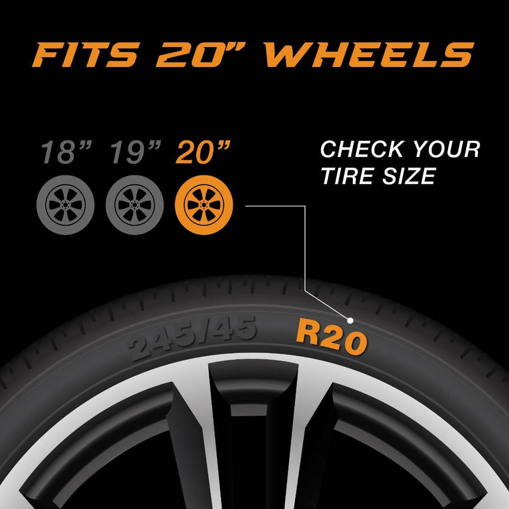 20" Gloss Black Wheel Skin Set ABS Plastic Q77652